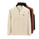 GOLDLION G+Goldlion broken code 2026 German velvet two-button Henry collar sweatshirt men's autumn and winter new casual pullover loose khaki M (recommended 95-110Jin Jin is equal to 0.5 kg)
