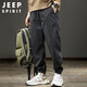 JEEP SPIRIT Jeep Casual Pants Men's Autumn and Winter Trendy Workwear Pants Harlan Charge Pants Black XL