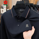 MONTAGUT high-end mulberry silk long-sleeved t-shirt men's lapel 2025 autumn new business casual solid color polo shirt upper green 2XL 54 150-170Jin Jin equals 0.5 kg