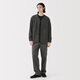 MUJI Men's Fleece Collarless Cardigan Men's Jacket Fall 25 Men's Top AB1P8A5A Charcoal Gray L (175/100A)