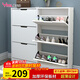 Yameile ultra-thin shoe cabinet door entry cabinet, tipping shoe cabinet storage cabinet integrated against the wall, corridor home closed shoe rack
