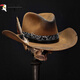 Woodpecker (TUCANO) new autumn and winter wool hat, cowboy hat, old retro jazz hat, European and American felt hat, dark brown, one size fits all