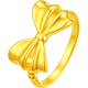 Jinzhifu Bow Gold Ring Girls Shiny Gold Ring for Girlfriend, Wife Confession Valentine's Day Gift, Shiny Style, Approximately 0.75 Grams (Refund for More - No. 16)