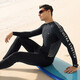 WATERTIME Men's Swimsuit Swimsuit One-piece Wetsuit Beach Pants Anti-Embarrassing Swimsuit Black Silver M