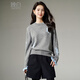 Late White New Product 2025 Autumn Gentle Age-Reducing and Younger Sweater Comfortable Loose Fashionable Versatile Knitted Sweater Women Gray M