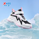 Xtep Children's Shoes Children's Velcro Velvet Sports Shoes Winter Warm Girls Cotton Shoes Classic White/Retro Pink 37