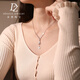 Duozun pt950 platinum necklace female letter pendant set chain platinum clavicle chain 26 letter pendant niche necklace letter K necklace 6.22 grams