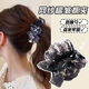 Cloud bubble pleated floral ball head hair clip hair accessory 2025 new high-end back head hair clip for women black floral + black 2 pieces 1 piece set