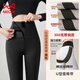 MiiOW High Waist Zipper Pilates Dual Tummy Control Shark Pants Women's Outer Wear Plus Velvet Thickened Tight Butt Lifting Shaping Yoga Pants 350g Plus - Black Silkworm. Silk Sheep Y Velvet Thick Section XL 105-120Jin Jin is equal to 0.5kg