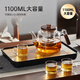 Yipot teapot glass teapot boiling teapot teapot electric ceramic stove kettle boiling tea stove stove making tea around the stove set 1.1L transparent pot + 1500W wood grain stove