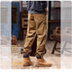 American high-end British overalls, trendy brand men's ankle-tied spring and autumn loose large size handsome retro casual pants, camel + black, two-piece set, regular 3XL, recommended 160-180Jin Jin is equal to 0.5 kg