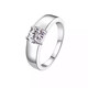 I Do platinum PT950 diamond ring for men, 1 carat, four-pronged diamond wedding ring, proposal, boyfriend, husband, 1 carat diamond, adjustable opening