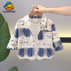G.duck Little Yellow Duck Children's Cotton Shirt Children's Autumn Cotton Top Baby Long-Sleeved Shirt Boys Autumn Baby Ocean Blue L Whitewash Bear Spring and Autumn Style Cotton Shirt 80 cm Recommended height 65-75 cm