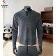 Woodpecker (TUCANO) small fragrant herringbone pattern Henry collar long-sleeved T-shirt men's autumn American chenille heavyweight sweatshirt inner layering shirt black 2XL 150-165Jin Jin equals 0.5 kg