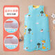 Padded vest style children's sleeping bag baby autumn and winter pajamas thickened nightgown warm baby anti-kicking quilt artifact blue background giraffe front and back cotton 90 yards - 4-6 years old clothing length 90cm