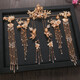 Hengjiu Ye Lao Phoenix Gold Store Style Chinese Xiuhe Clothing Headwear Bride Wedding Attractive Phoenix Crown Hanfu Full Set Wedding Hair Accessories Picture Set (Ear Clip Style)
