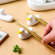 Tanbeiman Japanese-style little duck chopstick holder exquisite dining table ceramic chopstick holder household cute creative chopstick pillow chopstick holder Fat Donglai little white duck chopstick holder