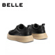 Belle men's shoes thick sole heightening retro white shoes 25 autumn new sports and leisure sneakers A2259CM5 black single 41
