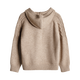Madden cable hooded sweater women's half-cardigan loose casual pullover hoodie women's autumn and winter outer wear thick sweater beige M (100-120Jin Jin equals 0.5 kg)