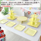 He Jiagong birthday arrangement dessert table ornaments wedding display shelf disposable three-layer table cake tray snack rack white dessert table large wave white package 70