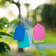 Arbor Day tag, plant tag, hanging tag, sapling, tree adoption tag, children's name information, plastic waterproof tag, 4*6cm white, 100 pieces
