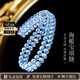 Quan Yin Light Luxury Brand Aquamarine Necklace Women's Crystal Clavicle Chain Ice Seed Blue Pendant Boy's Birthday Gift 1 Carat Beads Longest Approximately 8mm Length Approximately 40cm