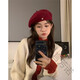 Yanfang Nuoxiben Hat Women's Summer Wool Internet Celebrity Beret Women's Retro Painter Hat Showing Face, Small Temperament Red Hat Trend Milky White M