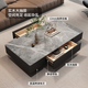 Qiyinge Italian light luxury slate coffee table living room household small apartment simple and high-end 2025 new rectangular coffee table