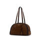 PRADA FW25 Light Luxury Women's Brown Suede Medium Bowling Shoulder Bag Brown One Size