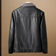 Fat Donglai same style men's clothing sheep wool stuffed custom leather plus velvet thickened warm leather jacket winter new product black D5BHT-KD4Y176A S 165 95-110Jin Jin equals 0.5 kg fit
