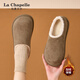 La Chapelle women's shoes plus velvet Birkenstock shoes small potato shoes autumn and winter new warm slip-on flat-heeled cotton shoes Mikaki 37