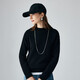 PALUOPO retro half turtleneck women's solid color cashmere sweater autumn and winter new casual knitted warm sweater ET2F8336 black XL 170/110