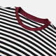 Qiushui Yiren Fashionable Simple Striped Top 2025 Spring New Commuting Style Contrast Color Ribbed Collar