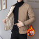 Men's short velvet and thickened liner cotton-padded jacket for autumn and winter, small cotton-padded jacket for inner wear, casual warm cotton coat, black 2XL 135-153Jin Jin equals 0.5 kg