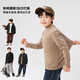 Zuoxi boys' half turtleneck bottoming shirt autumn and winter long-sleeved underwear children's antibacterial warm inner wear winter off-white 140