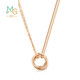 Chow Sang Sang Double Ring K Gold Necklace 18K Red Gold Double Ring Interlocking Pendant with Chain 91873U Pricing 47cm