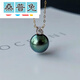 Thumper Rabbit Black Pearl Malachite Green King Pendant Gold Round Seawater Pearl Necklace Bull Head White Gold 12-13mm