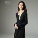 Late White New Product 2025 Autumn New Design V-neck Lace Sweater Feminine Style Versatile Slim Sweater Black M