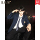 Lokochi Korean style college style adult ceremony boy dress high school students dk suit complete set of sunny and clean boys' suits three-piece suit navy suit + white shirt + black XL 135-150Jin Jin equals 0.5 kg can be worn