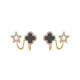S925 silver needle black four-leaf clover fashionable simple earrings for women niche design western style light luxury earrings main picture