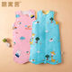 Padded vest style children's sleeping bag baby autumn and winter pajamas thickened nightgown warm baby anti-kicking quilt artifact blue background giraffe front and back cotton 90 yards - 4-6 years old clothing length 90cm