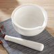 Mortar ceramic high-strength porcelain tamper jar mortar large grinding bowl mashing and grinding household grinder 17 cm bowl + rod set