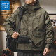 Jeanswest American retro workwear jacket for men spring and autumn 2025 new loose trendy urban outdoor functional jacket for men military green 2XL suitable for 150-170Jin Jin equals 0.5 kg