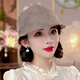 Middle-aged and elderly women's hat Buta fragrant cloud gauze flower Luo Qianjin mulberry silk sunshade sun protection breathable versatile fashionable duck tongue milk tea color adjustable