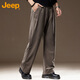 JEEP Casual Pants Men's Autumn and Winter Straight Loose Work Pants Men's Trendy and Versatile Men's Pants Brown XL