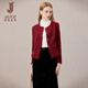Classic Story (JANE STORY) Classic Story Western style age-reducing small fragrance jacket for women 2025 new autumn fashion short red suit top burgundy XL