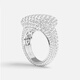 APM Monaco New Product Personalized Pave Ring Silver White Pavé Square Hand Ornament Wide Version Gorgeous Design Gift Silver Size 48