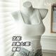 Kbra Comics Drawing Breast Expansion Vest Women's Summer Thin Slim Fit Inside and Outerwear Small Breasts Look Big with Breast Pads White Four Seasons Thin Style S Recommended 75-95Jin Jin is equal to 0.5kg
