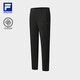FILA official women's knitted trousers 2025 winter fitness sports basic plus fleece straight pants