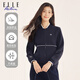 ELLE ACTIVE Casual Sports Jacket Women's Autumn Fashion Simple Baseball Collar Windproof Jacket Versatile Jacket Navy Blue M